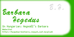 barbara hegedus business card