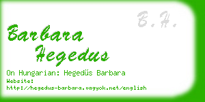 barbara hegedus business card
